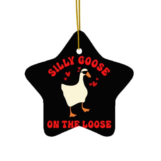 Silly Goose On The Loose Funny Ceramic Ornaments