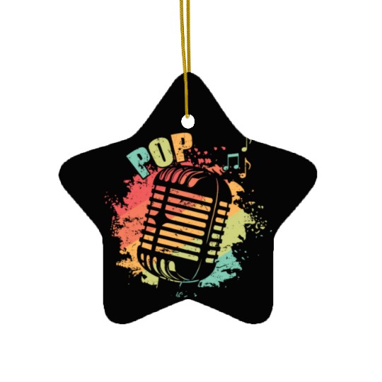 Microphone Pop Music R'n'B Singer Stars Ceramic Ornaments