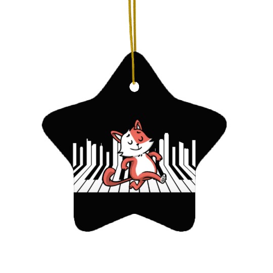 Piano Cat Musician Musical Instrument Pianist Ceramic Ornaments