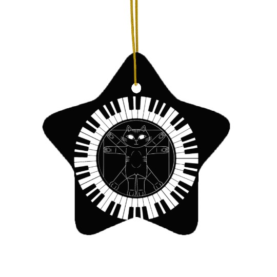 Piano Cat Musician Musical Instrument Pianist Ceramic Ornaments