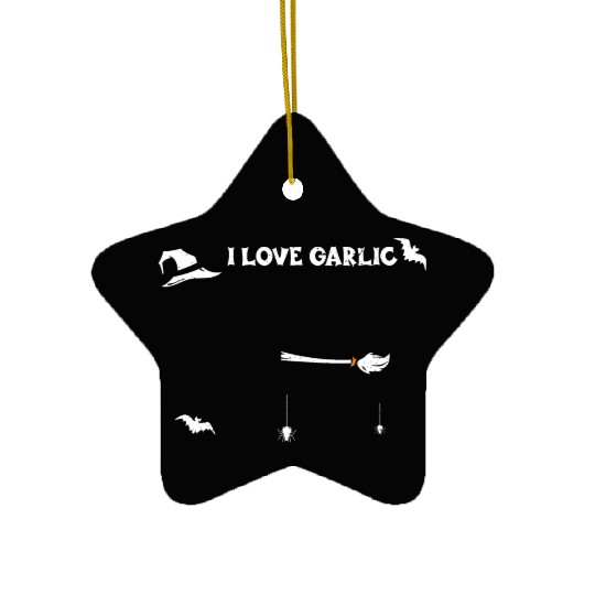 I Love Garlic - Halloween Ceramic Ornaments