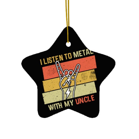 Vintage Metal With Uncle Metal Kid Music Lover Ceramic Ornaments
