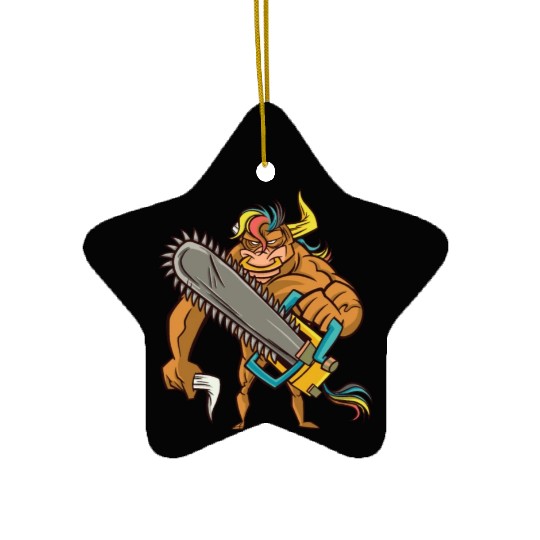 Muscular bull chainsaw Muscular bull chainsaw insp Ceramic Ornaments