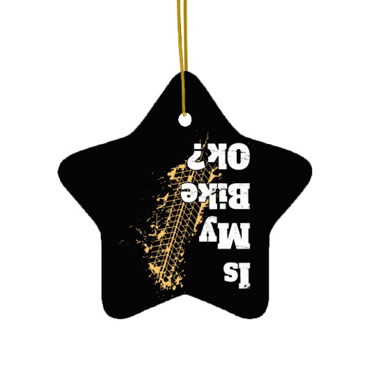 Is my bike Ok Funny Cycling Vintage Biker Ceramic Ornaments