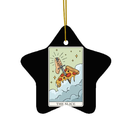 Pizza Tarot Card "The Slice" for a Tarot Reader Ceramic Ornaments