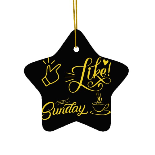 easy like sunday coffee Ceramic Ornaments