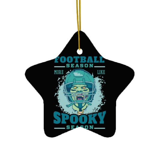 Football season spooky season zombie Football seas Ceramic Ornaments