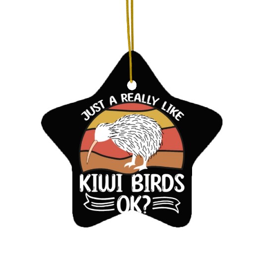 Just A Girl Who Loves Kiwis Kiwi Bird Gift Ceramic Ornaments