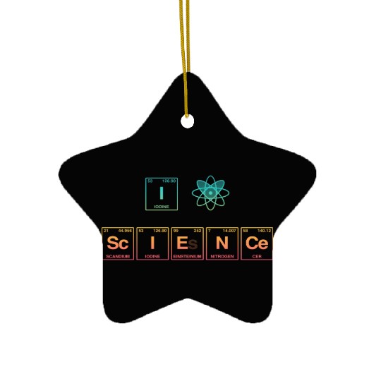 I LOVE SCIENCE - Periodic Table of Elements Ceramic Ornaments