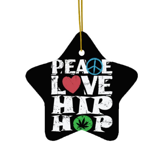 Peace Love Hip Hop Music Direction Rap Ceramic Ornaments