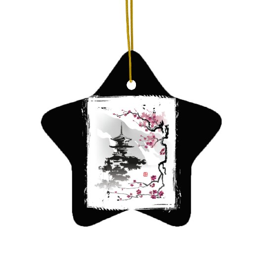 Cherry Blossom Jiin Japan Nature Ceramic Ornaments