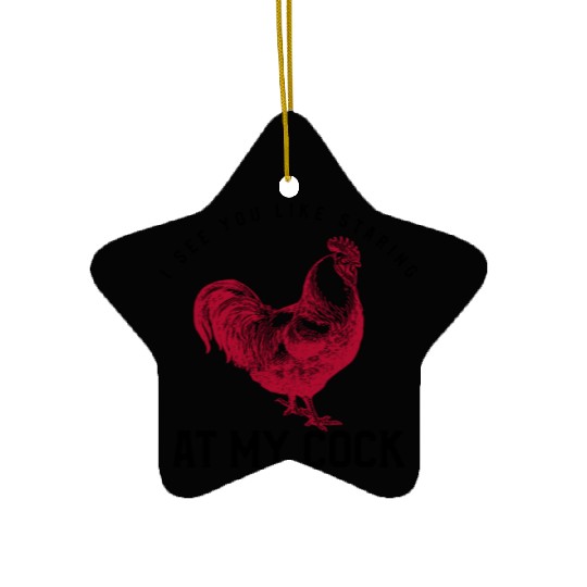 I See You Staring at My Cock Humorous Gift For Men Ceramic Ornaments