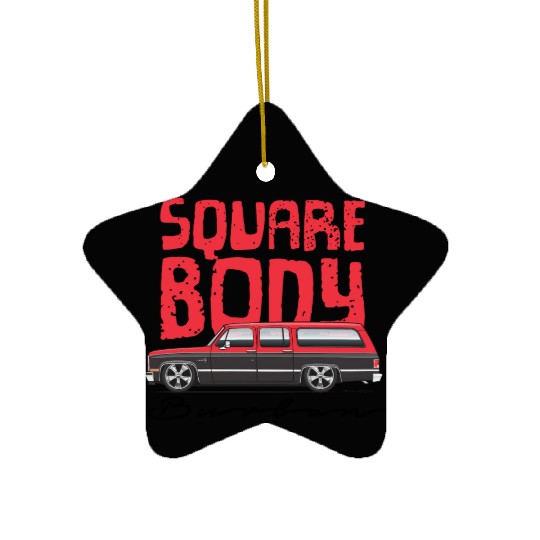 square Cardinal Red Ceramic Ornaments