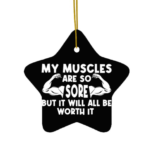 Sore Muscles Weight Training Gym Fitness Ceramic Ornaments