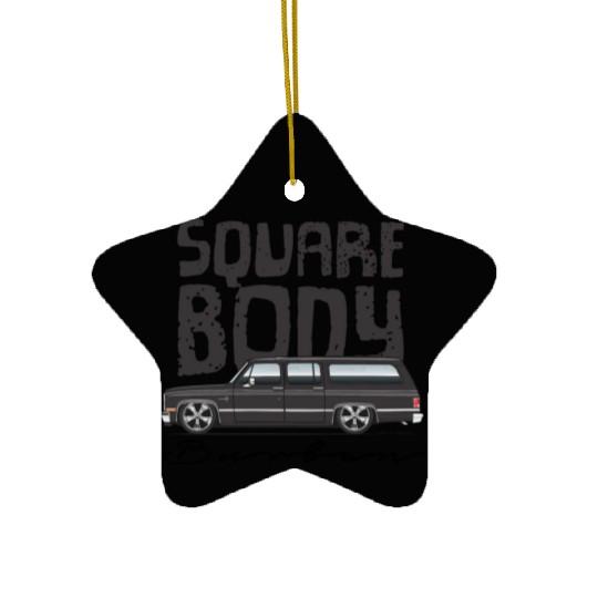 SQUARE Midnight Black Ceramic Ornaments