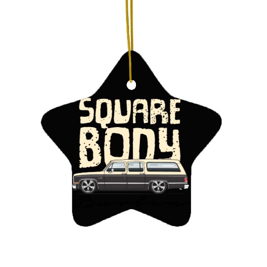 square body Santa Fe Tan Ceramic Ornaments