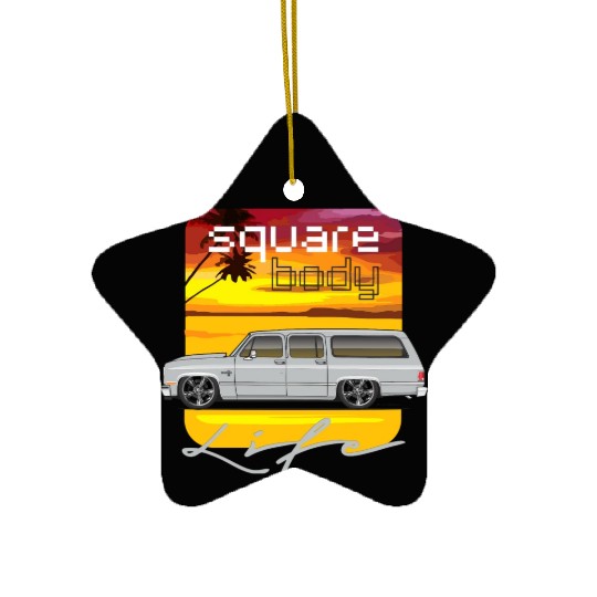 square Light Silver Ceramic Ornaments