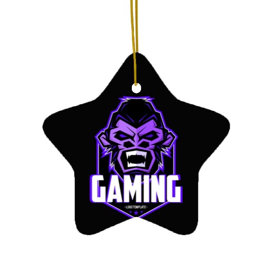 Angry gaming monkey Ceramic Ornaments