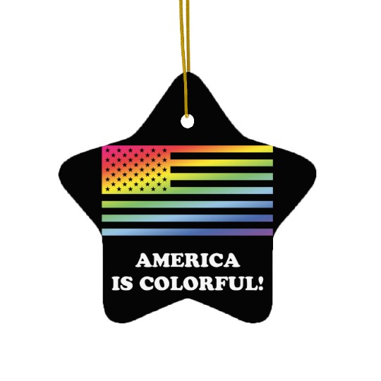 America Is Colorful! (Stars And Stripes) Ceramic Ornaments
