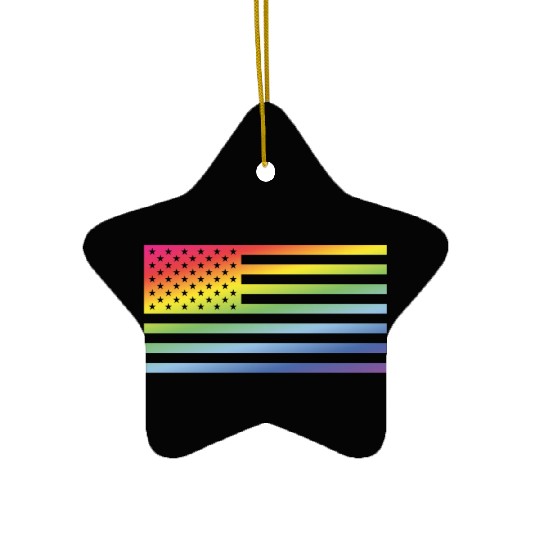 Stars And Stripes / Rainbow Flag (America) Ceramic Ornaments