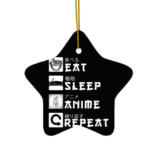 Eat Sleep Anime Repeat Japanese Manga Lover Cospla Ceramic Ornaments