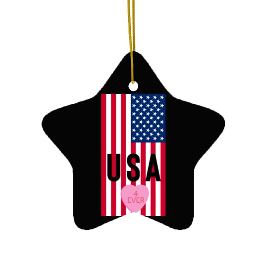 USA Stars and Stripes Ceramic Ornaments