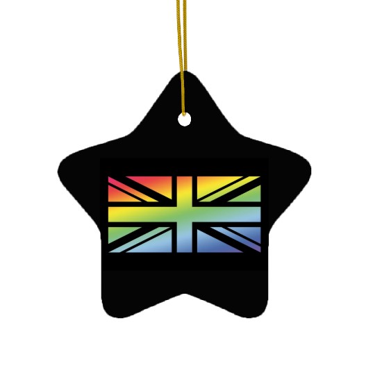 Union Jack / Rainbow Flag (Britain / UK / Poster) Ceramic Ornaments