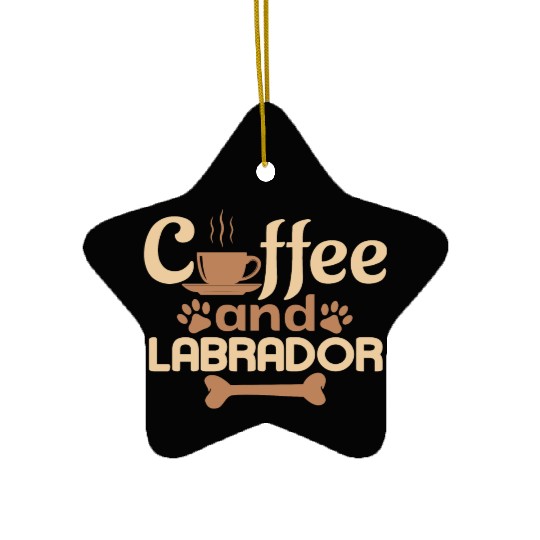 coffe and Labrador pet lover Ceramic Ornaments