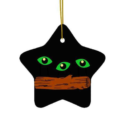 Eyes On Log Ceramic Ornaments
