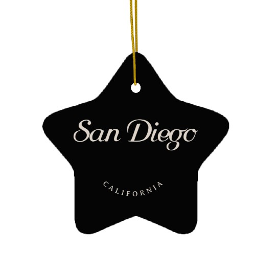 San Diego California White Font Ceramic Ornaments