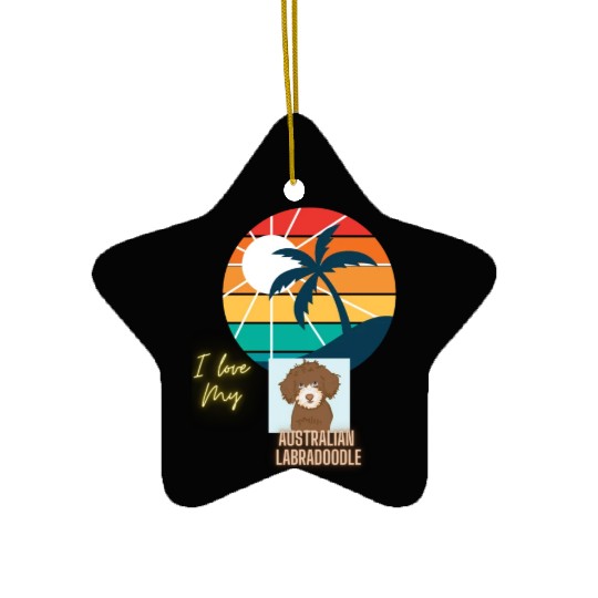 I Love My Australian Labradoodle Ceramic Ornaments