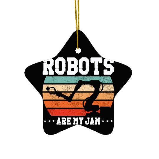Robot Robotics Engineer Retro Ceramic Ornaments
