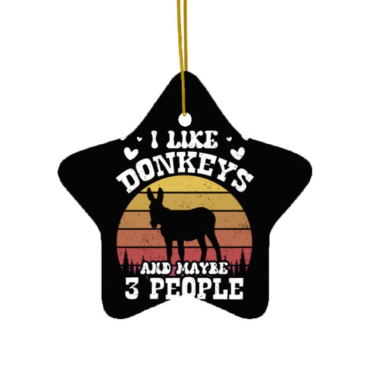 I Like Donkeys And Maybe 3 People Farm Donkey Ceramic Ornaments