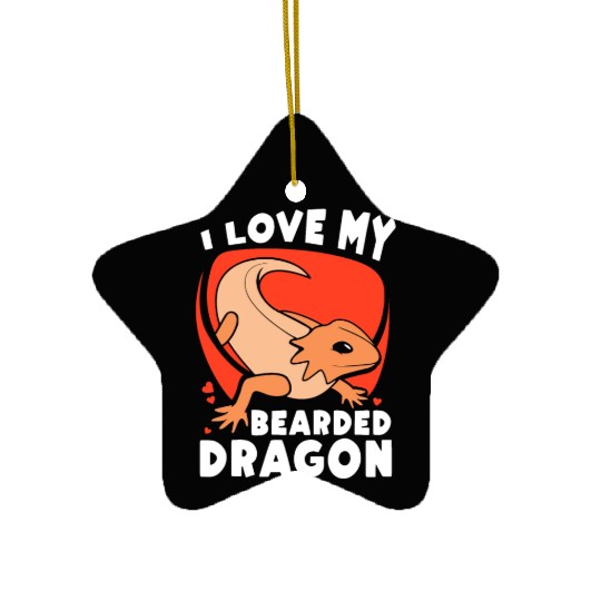 I Love My Bearded Dragon Animal Lover Reptile Pet Ceramic Ornaments