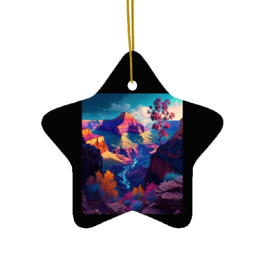 Mountain Hiking Camping Trip National Park Visit Ceramic Ornaments