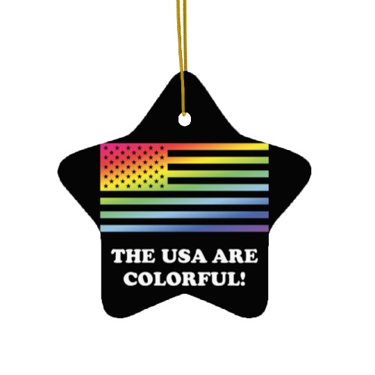 The USA Are Colorful! (Stars And Stripes) Ceramic Ornaments