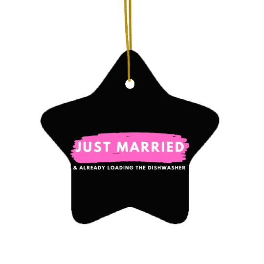 Just Married Ceramic Ornaments