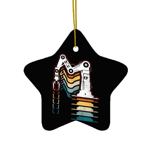 Robot Robotics Engineer Retro Ceramic Ornaments