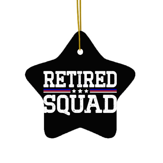 Retirement Patriotic US Flag Retired Squad Ceramic Ornaments