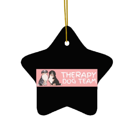 Therapy Dog Team Pet Dog Lover Mental Health Aware Ceramic Ornaments