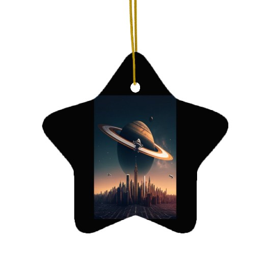 Solar system planet Saturn galaxy Ceramic Ornaments