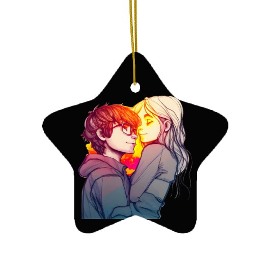 Lovley Couple Colorful three Ceramic Ornaments