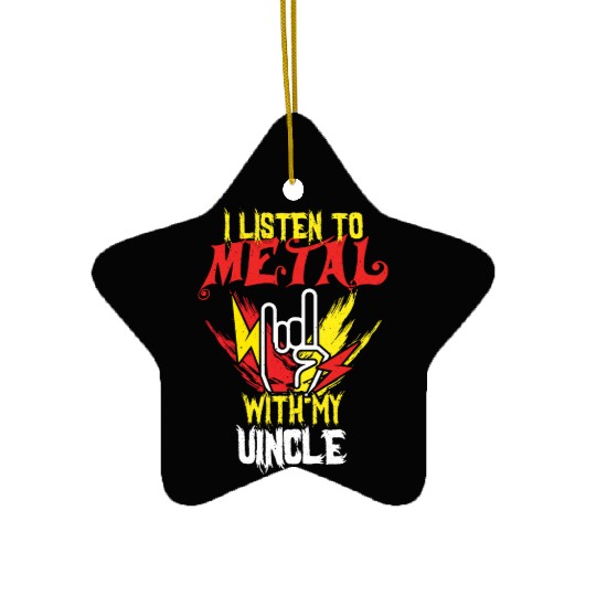 Metal With Uncle Metal Kid Music Lover Rocker Ceramic Ornaments