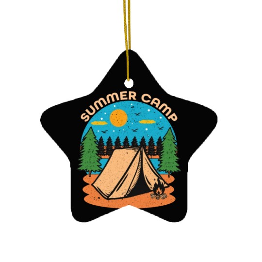 Happy Summer Camp Camping Lover FunnyT-Ceramic Ornaments
