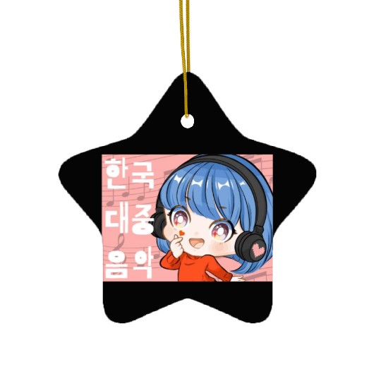 Kpop Music Finger Heart Chibi Anime Manga Aestheti Ceramic Ornaments