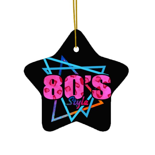 80's Style - Fun Retro Pink Leopard Print Ceramic Ornaments
