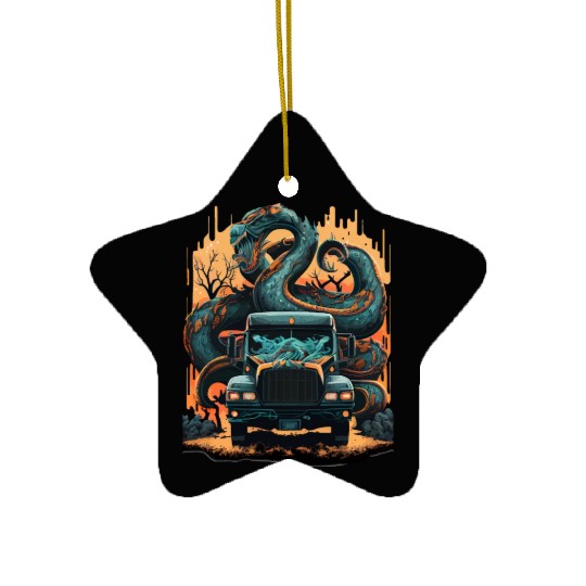 Husband Dad Trucker Legend Ceramic Ornaments