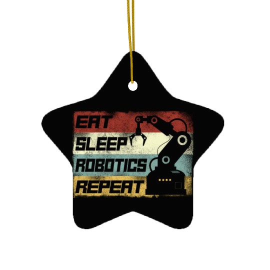 Robot Robotics Engineer Retro Ceramic Ornaments
