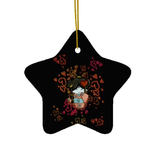kimono cute Ceramic Ornaments