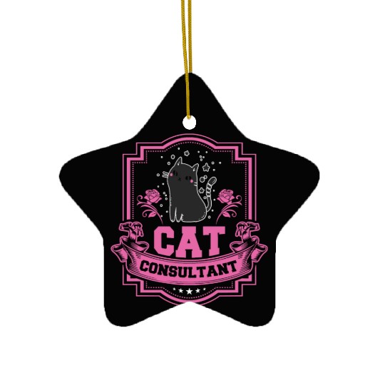 Cat Consultant Crazy Cat Lover Ceramic Ornaments